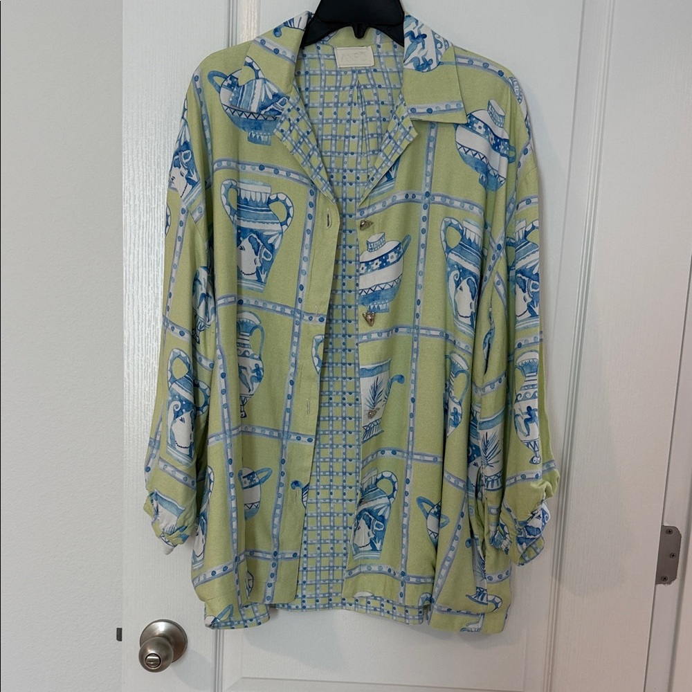 Anpō Blue and Green Patterned women’s Jacket